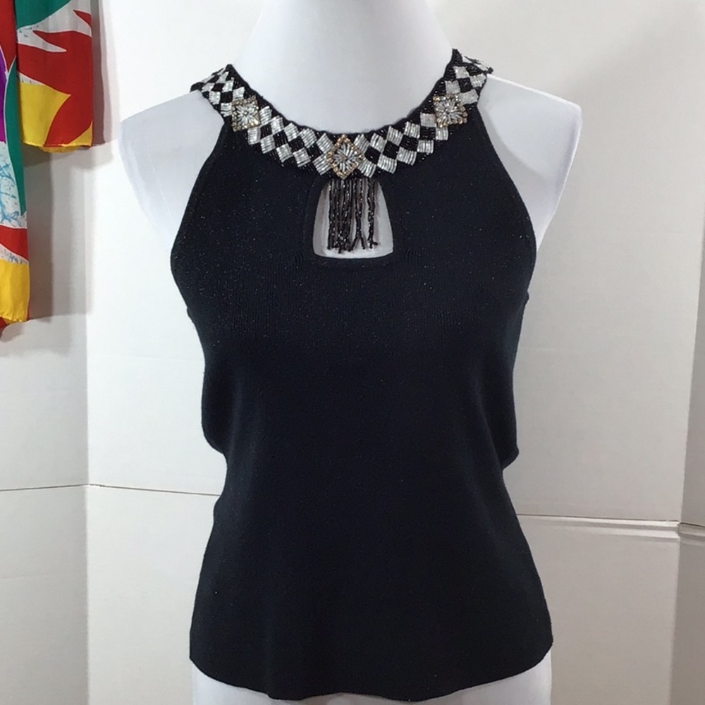 Christine Phillipe L’image jeweled sweater tank NWT